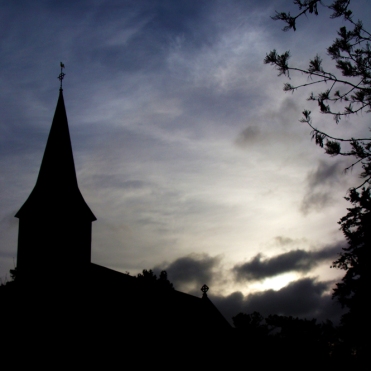 photo of church silhouette